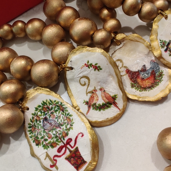 12 days of Christmas oyster shell ornaments or napkin rings Or Wine Bottle Decor - Picture 5 of 9